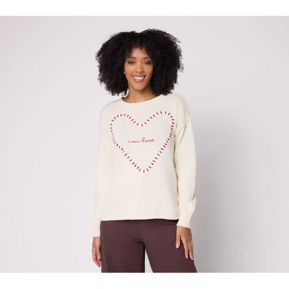 Peace Love World Women's Top Sweater Sz S Make Your Multi-colored